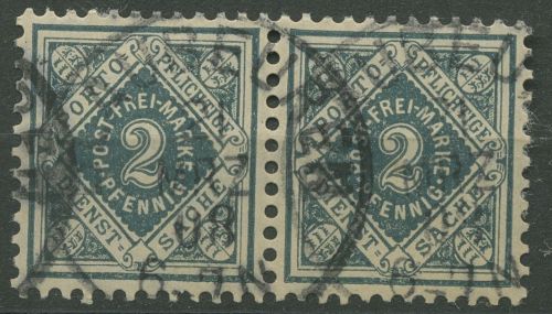 Württemberg Dienstmarken 1906/16 Ziffer in Raute 112 waag. Paar gestempelt