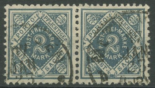 Württemberg Dienstmarken 1921 Ziffer in Raute 157 waag. Paar gestempelt
