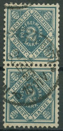 Württemberg Dienstmarken 1921 Ziffer in Raute 157 senkr. Paar gestempelt