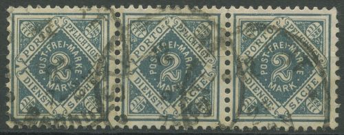 Württemberg Dienstmarken 1921 Ziffer in Raute 157 3er-Streifen gestempelt