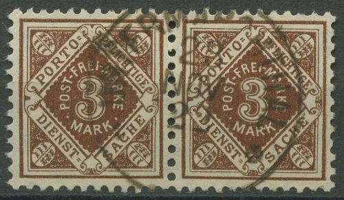 Württemberg Dienstmarken 1921 Ziffer in Raute 158 waag. Paar gestempelt