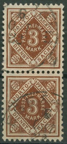 Württemberg Dienstmarken 1921 Ziffer in Raute 158 senkr. Paar gestempelt