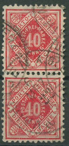Württemberg Dienstmarken 1921 Ziffer in Raute 153 senkrechtes Paar gestempelt