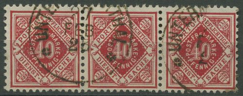 Württemberg Dienstmarken 1921 Ziffer in Raute 153 3er-Streifen gestempelt