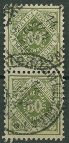 Württemberg Dienstmarken 1921 Ziffer in Raute 155 senkrechtes Paar gestempelt