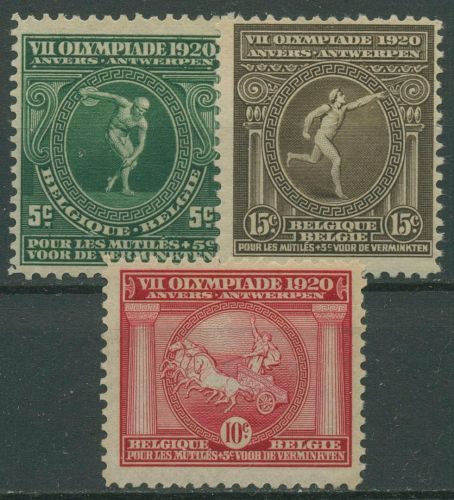 Belgien 1920 Olympische Spiele in Antwerpen 159/61 mit Falz