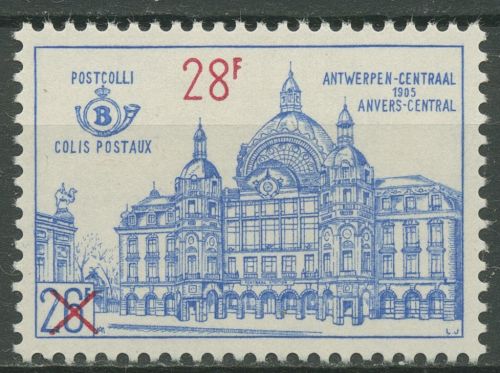 Belgien 1964 Postpaketmarke Bahnhof Antwerpen mit Aufdruck PP 57 postfrisch