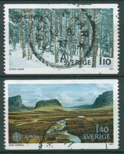 Schweden 1977 Europa CEPT Landschaften Sarek-Nationalpark 989/90 gestempelt