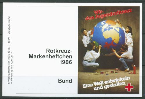 Bund Rotes Kreuz 1986 Gläser Markenheftchen MH 7 (1298) postfrisch (C99874)