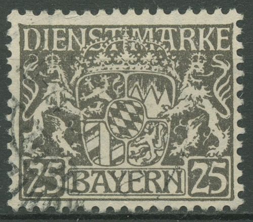 Bayern Dienstmarken 1916/17 Bayerisches Staatswappen D 21 y gestempelt