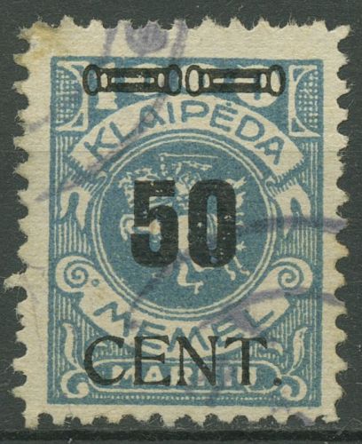 Memelgebiet 1923 Freimarken Memel mit Aufdruck 191 gestempelt
