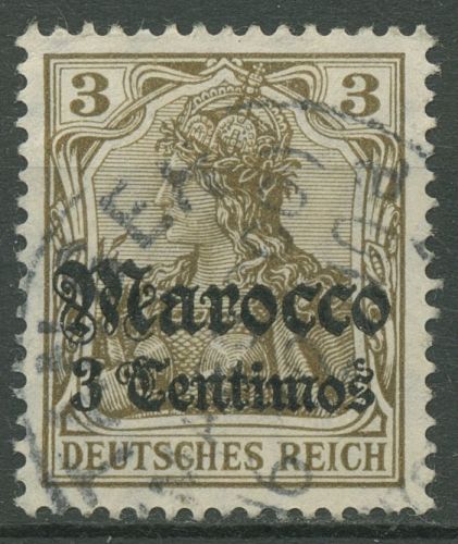 Deutsche Post in Marokko 1906 Germania mit Aufdruck 34 gestempelt