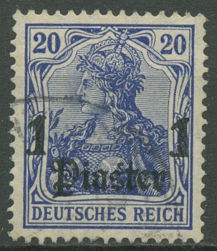 Deutsche Post in der Türkei 1905/13 Germania mit Aufdruck 38 a gestempelt