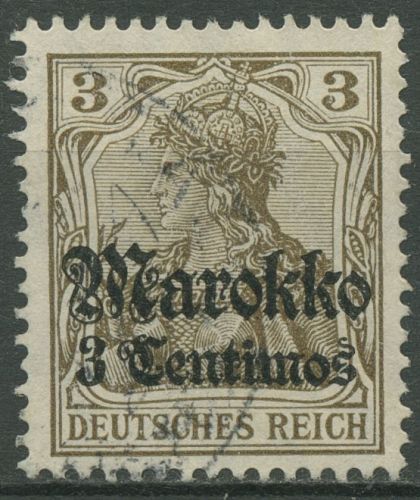 Deutsche Post in Marokko 1911/19 Germania mit Aufdruck 46 gestempelt