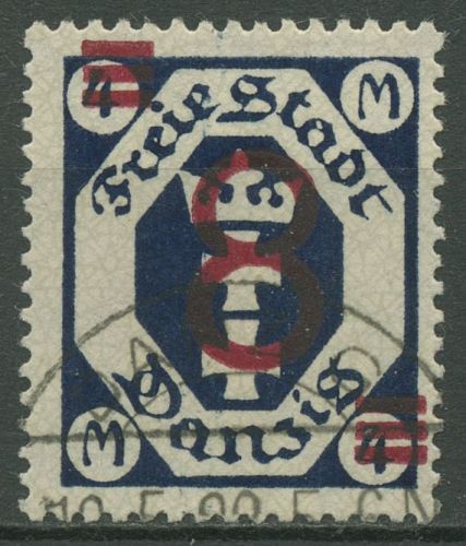 Danzig 1922 Kleines Staatswappen mit Aufdruck 102 gestempelt, Massenentwertung