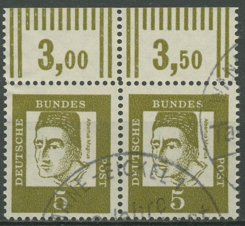 Bund 1961 Bedeutende Deutsche mit Oberrand 347 ya W OR II waag. Paar gestempelt
