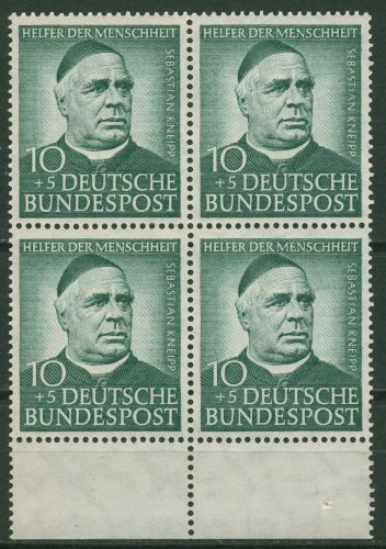 Bund 1953 Wohlfahrt mit Wasserzeichen 4 Y, 174 Y 4er-Block postfrisch