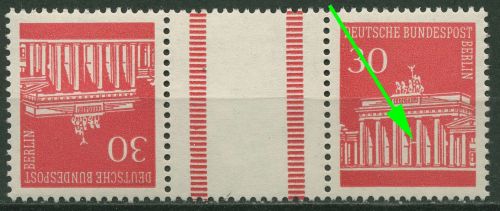 Berlin ZD 1966 Brand. Tor mit Plattenfehler KZ 3a mit 288 I postfrisch