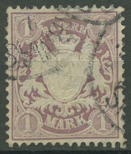 Bayern 1876/79 Staatswappen auf Ornament 43 gestempelt
