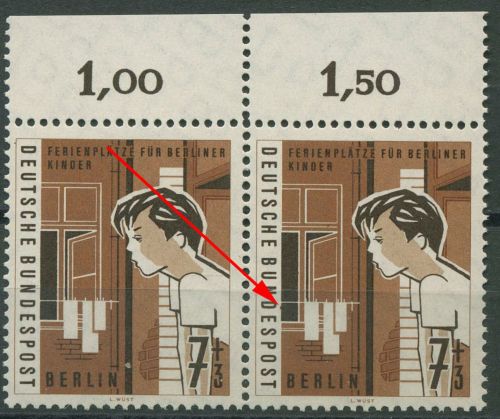 Berlin 1960 Hilfswerk: Ferienplätze mit Plattenfehler 193 f 3 postfrisch