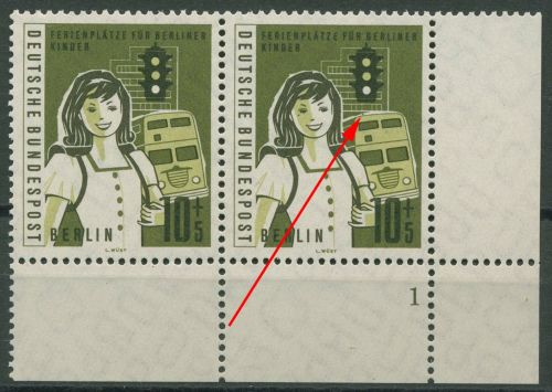 Berlin 1960 Kinder mit Plattenfehler 194 f 50 im Paar postfrisch