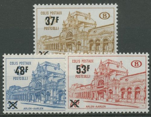 Belgien 1970 Postpaketmarken Bahnhof Arlon mit Aufdruck PP 64/66 postfrisch