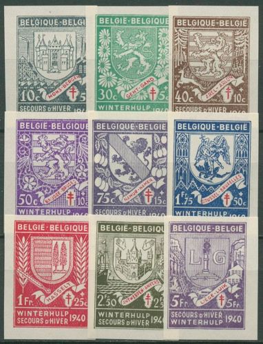 Belgien 1941 Winterhilfe Stadtwappen 544/52 B postfrisch