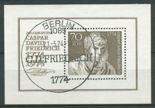 DDR 1974 Maler Capar David Friedrich Block 40 Sonderstempel gestempelt (C96761)