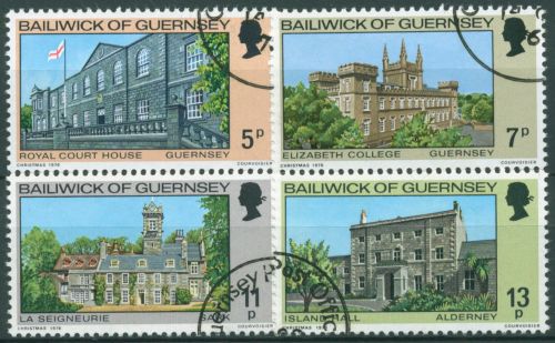 Guernsey 1976 Weihnachten Bauwerke 141/44 gestempelt