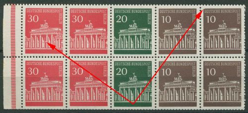 Berlin Heftchenblatt 1966 Plattenfehler 286 PF I+288 PF I H-Blatt 13 postfrisch