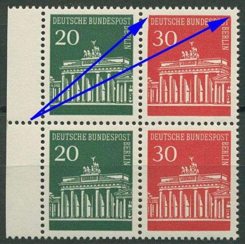 Berlin Heftchenblatt 1970 Br. Tor Plattenfehler H-Blatt 15 I postfrisch