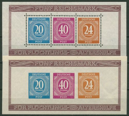 All. Besetzung 1946 Ausstellung BERLIN Block 12 A/B mit Falz, Marken postfrisch