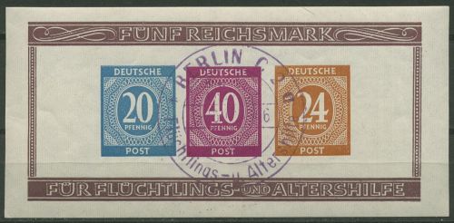 All. Besetzung 1946 Ausstellung BERLIN Block 12 B SST gestempelt