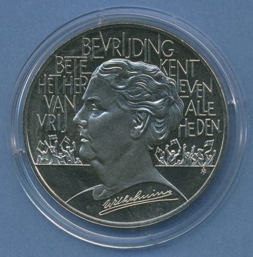 Niederlande 10 ECU 1995, Königin Wilhelmina, vz/st in Kapsel (m4726)