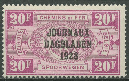 Belgien 1928 Zeitungspaketmarke mit Aufdruck ZP 19 mit Falz