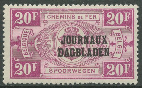 Belgien 1929 Zeitungspaketmarke mit Aufdruck ZP 41 mit Falz, Zahnfehler