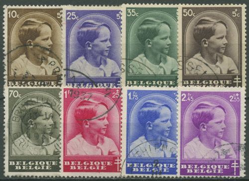 Belgien 1936 Kampf gegen die Tuberkulose Kronprinz Baudouin 434/41 gestempelt