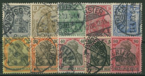 Deutsches Reich 1902 Germania DEUTSCHES REICH o. WZ 68/77 gestempelt