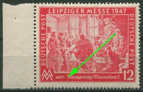 Alliierte Besetzung 1947 Leipziger Messe mit Plattenfehler 965 IX postfrisch