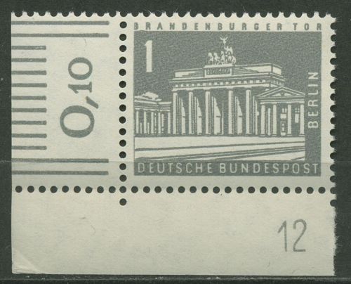 Berlin 1956 Stadtbilder mit Druckerzeichen 140 yw Ecke DZ 12 postfrisch