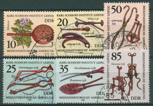 DDR 1981 Historische medizinische Geräte Sudhoff-Institut 2640/45 gestempelt