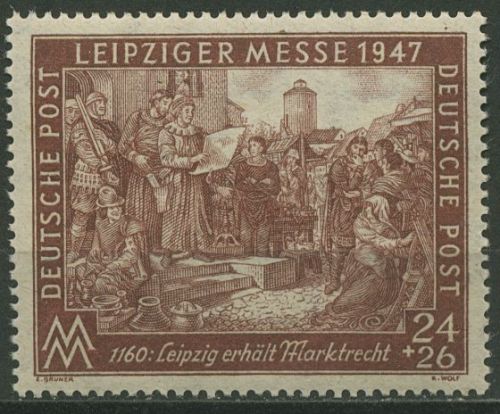 Alliierte Besetzung 1947 Messe WZ Stufen flach fallend 941 I C Z postfrisch