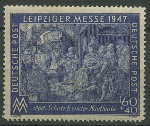 Alliierte Besetzung 1947 Leipziger Messe 942 I D mit Falz