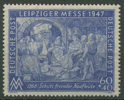 Alliierte Besetzung 1947 Messe, WZ Stufen flach fallend 942 II B Z postfrisch