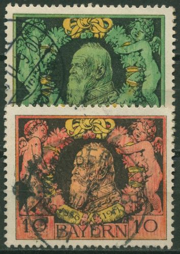 Bayern 1911 25 Jahre Regentschaft von Prinzregent Luitpold 92/93 A gestempelt