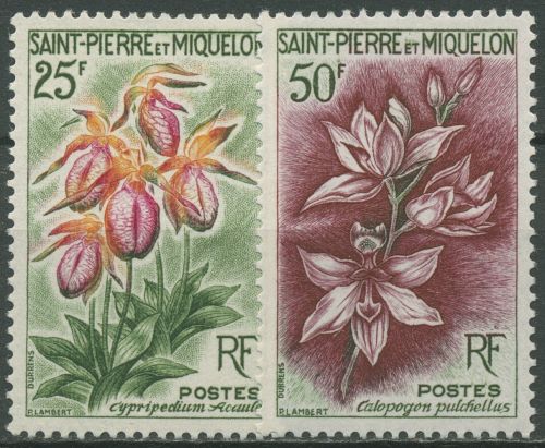 Saint-Pierre et Miquelon 1962 Blumen Orchideen 394/95 postfrisch