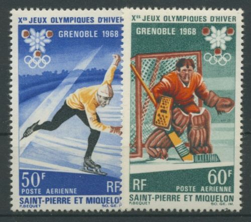 Saint-Pierre et Miquelon 1968 Olympische Winterspiele Grenoble 423/24 postfrisch