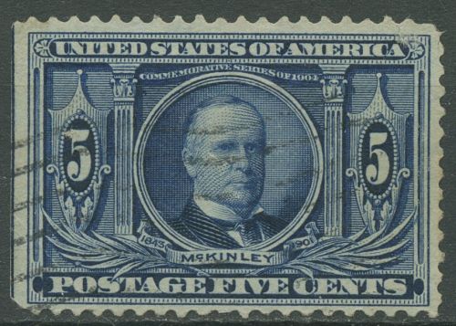 USA 1904 Louisiana-Ausstellung Präsident McKinley 157 gestempelt, Zahnfehler