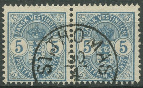 Dänisch Westindien 1900 Reichswappen 22 Paar gestempelt