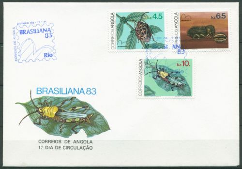 Angola 1983 BRASILIANA Insekten Heuschrecke Blattwanze 682/84 FDC (X60968)